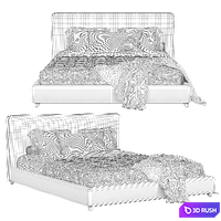 Meridiani Stone Up Bed 3D Model Vray
