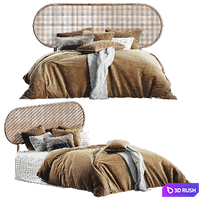 Home Republic Stonewashed Cotton Wheat Quilt Cover 3D Model Vray
