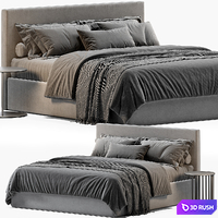Flou Notturno Shabby Chic Bed 3D Model Vray, Corona