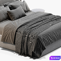 Flou Notturno Shabby Chic Bed 3D Model Vray, Corona