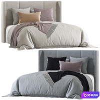 Double bed 143. 3D Model Vray, Corona