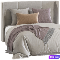 Double bed 143. 3D Model Vray, Corona
