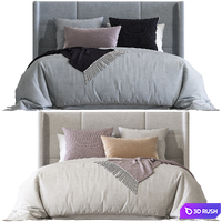Double bed 143. 3D Model Vray, Corona