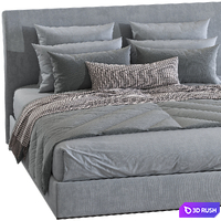 Double bed 164. 3D Model Vray, Corona