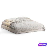 Bed sheets 3D Model Vray, Corona