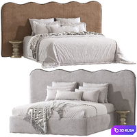 Double bed No. 205. 3D Model Vray, Corona