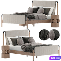 Harriett bed with Taos side table 3D Model Vray