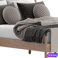 Harriett bed with Taos side table 3D Model Vray