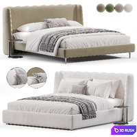 Double Bed Letti Eings Bed Gobbosalotti 3D Model Corona