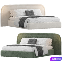Luca Bed 3D Model Vray, Corona