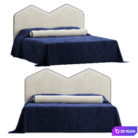 DuPont King Headboard and Bolster 3D Model Corona
