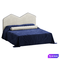 DuPont King Headboard and Bolster 3D Model Corona