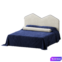 DuPont King Headboard and Bolster 3D Model Corona
