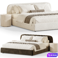 Double bed BELIZE 3D Model Vray, Corona