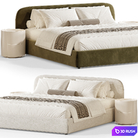 Double bed BELIZE 3D Model Vray, Corona