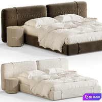 Bed Unit by Luzaro 01 3D Model Vray, Corona