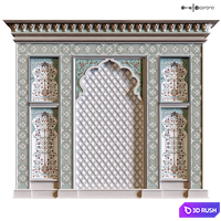 Islamic arabic arch element set 600 3D Model Vray, Corona