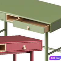 Binker desk 3D Model Vray, Corona
