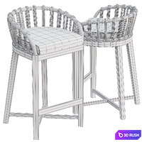 AVE Malawi Tub Barstool 3D Model Vray, Corona