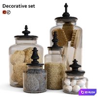Decorative set 3D Model Vray, Corona