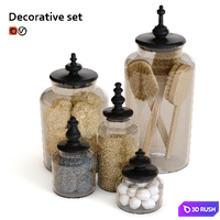 Decorative set 3D Model Vray, Corona