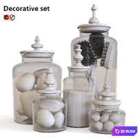 Decorative set 3D Model Vray, Corona
