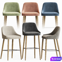 Adima Barstool. Counter stool torre 3D Model Vray, Corona