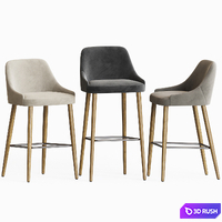 Adima Barstool. Counter stool torre 3D Model Vray, Corona