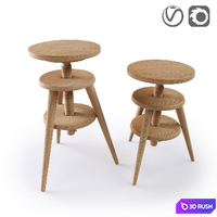 Bar stool with adjustable height, Evolutiva 3D Model Vray, Corona