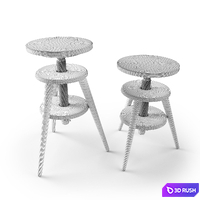 Bar stool with adjustable height, Evolutiva 3D Model Vray, Corona