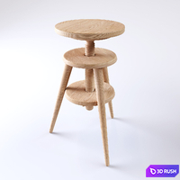 Bar stool with adjustable height, Evolutiva 3D Model Vray, Corona