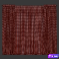 Curtains with tulle 3D Model Vray, Corona