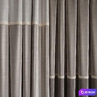 Set of curtains 100 3D Model Vray, Corona