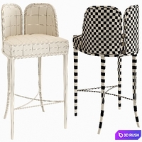 Juliettes Interiors Art Deco Inspired Luxury Designer Upholstered Bar Stool JME029 3D Model Corona