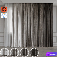 Set of curtains 101 3D Model Vray, Corona