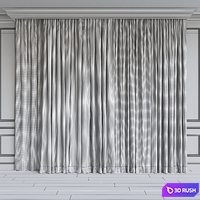 Set of curtains 101 3D Model Vray, Corona