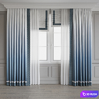 Set of curtains 110 3D Model Vray, Corona