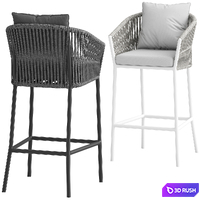 Coco Republic Catalina Outdoor Barstool 3D Model Vray, Corona