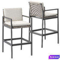 Mesa aluminum barstool 3D Model Vray