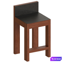 Strict Bar Stool 3D Model Corona
