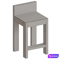 Strict Bar Stool 3D Model Corona