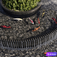 Koi Fish for Ponds and Lakes (Med-Poly) 3D Model Vray, Corona