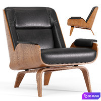 Paulo Bent Ply Leather Chair 3D Model Corona