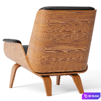 Paulo Bent Ply Leather Chair 3D Model Corona