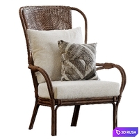 PARKER RATTAN OCCASIONAL CHAIR 3D Model Vray, Corona