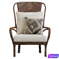 PARKER RATTAN OCCASIONAL CHAIR 3D Model Vray, Corona