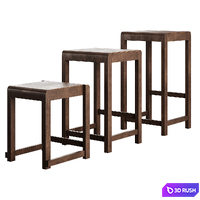 FRAMA STOOL 01 H76, H65 LOW &amp; STOOL01 3D Model Corona
