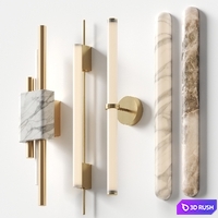 Modern Metier - set of wall lamps 3D Model Vray, Corona