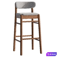 Camille Bar Stool 3D Model Vray, Corona
