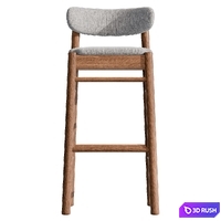 Camille Bar Stool 3D Model Vray, Corona
